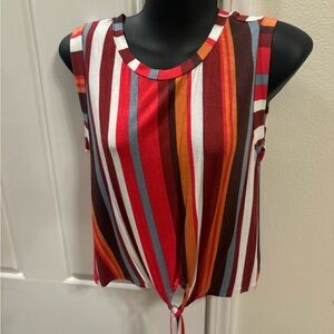Red and Orange Striped Tank Top
